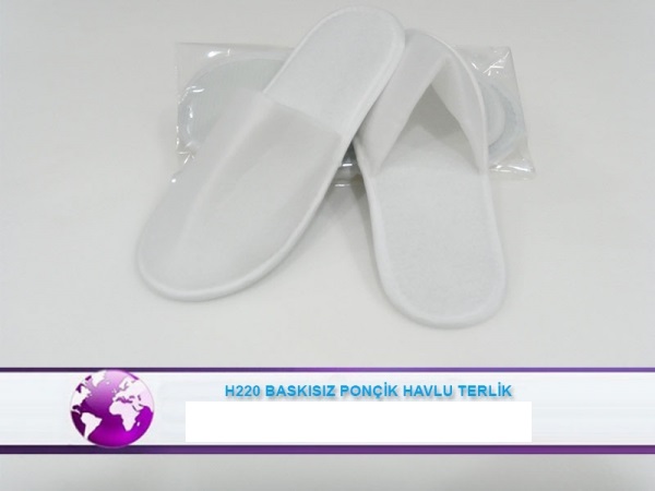 Ekonomik Lüks Çift Saya Ponçik Havlu Terlik H220
