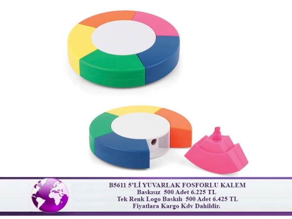 b5611-5li-yuvarlak-fosforlu-kalem-221018